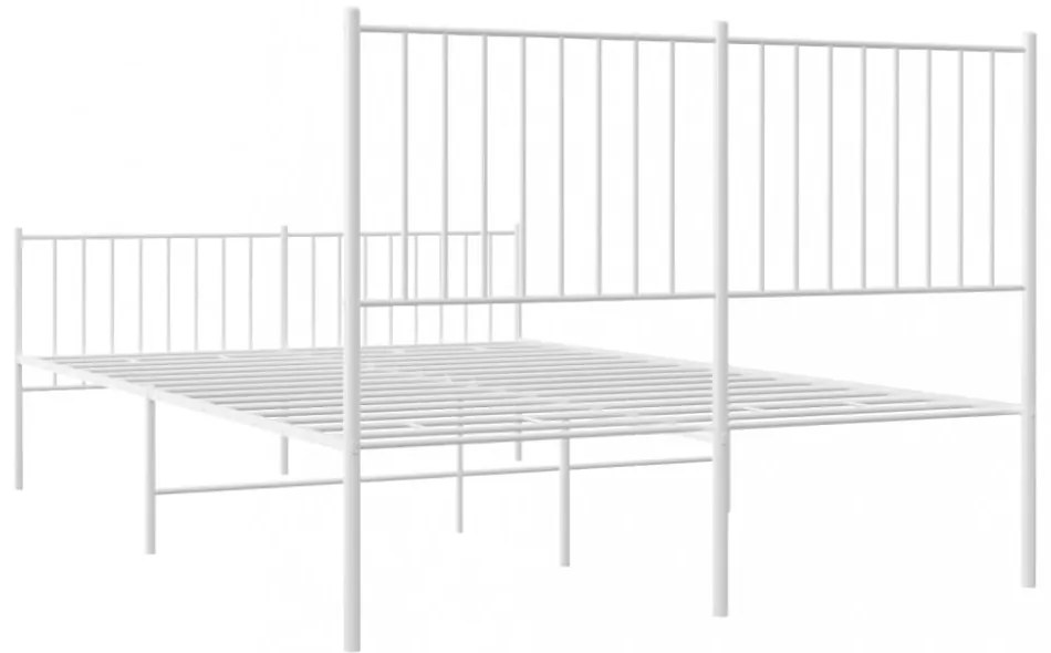 fehér fém ágykeret fej- és lábtámlával 140x200 cm