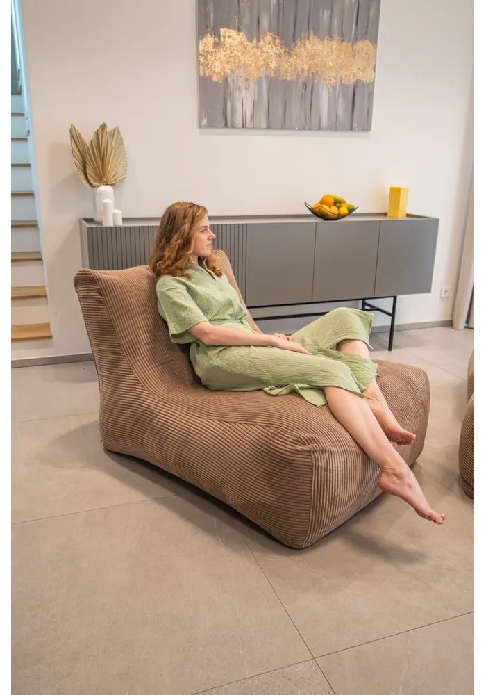 Kék kordbársony babzsákfotel Lounge 100 – SLOWDOWN