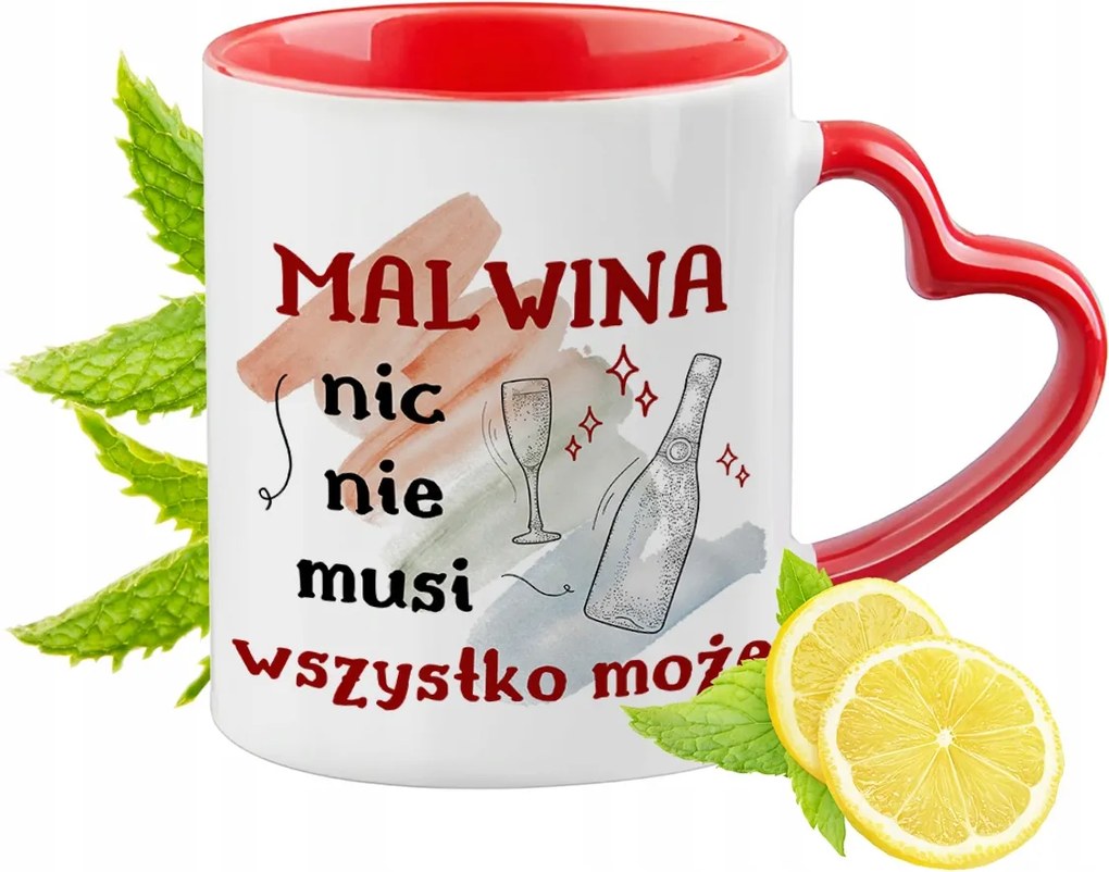 Malvina Piros Bögre Szív Alakú Füllel Ajándék