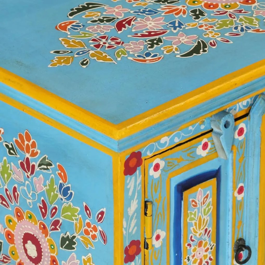 kék tömör mangófa TV-szekrény 110 x 30 x 40 cm