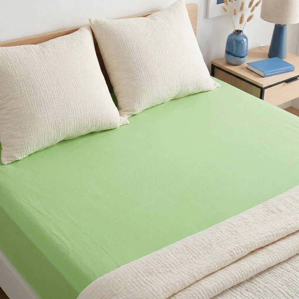 de pat 4Home jersey lepedő zöld, 90 x 200 cm