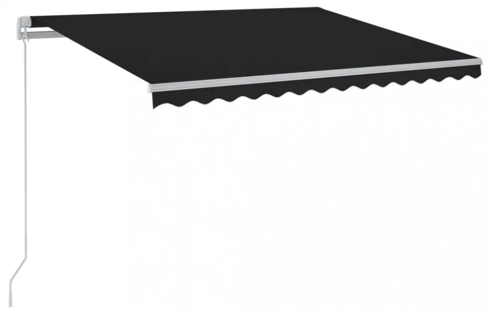 antracitszürke kézzel kihúzható LED-es napellenző 450 x 300 cm