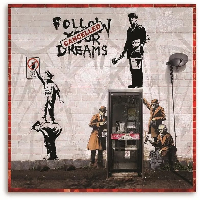 Gario Vászonkép Banksy falfestmény - graffiti mualkotások gyûjteménye Méret: 60 x 60 cm