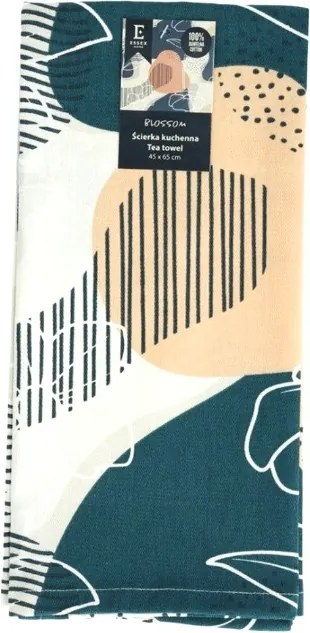 Pamut konyhai törlőkendő törlőkendő türkiz mintával