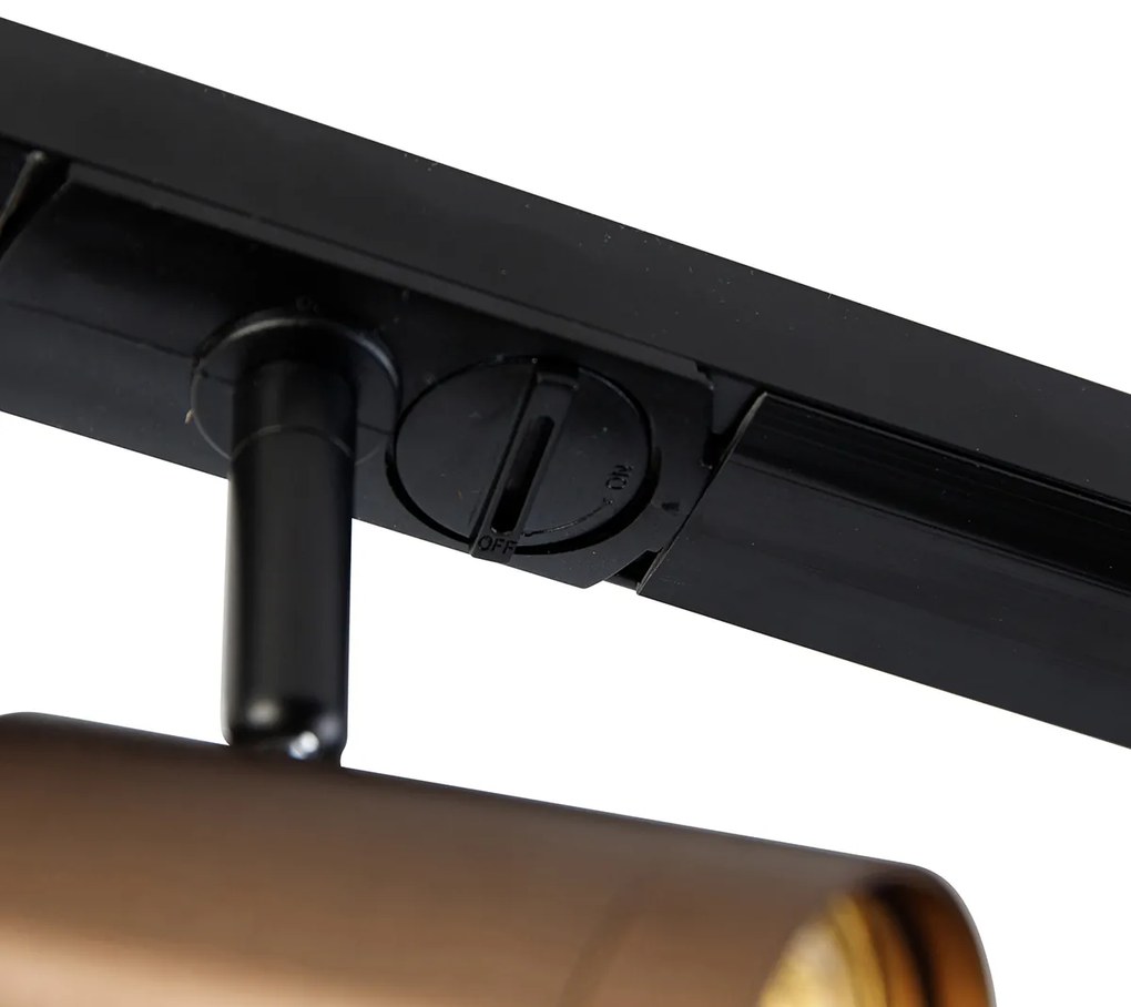 Modern 1 fázisú sínrendszer 4 spotlámpával sötét bronzban - Jeana