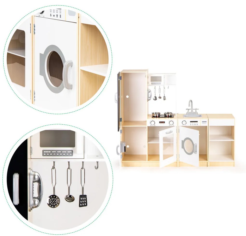 XXL fa gyerekkonyha led világítással