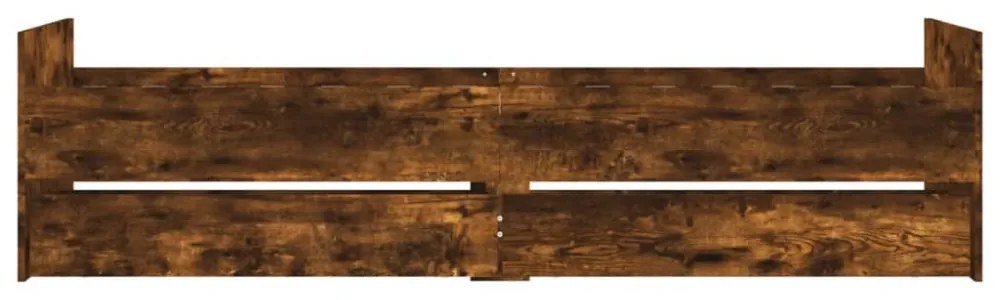 füstös tölgy színű műfa ágykeret fiókokkal 90 x 200 cm