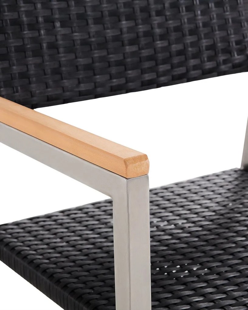 Szék szett 6db Grosso (fekete) (rattan). 1011518