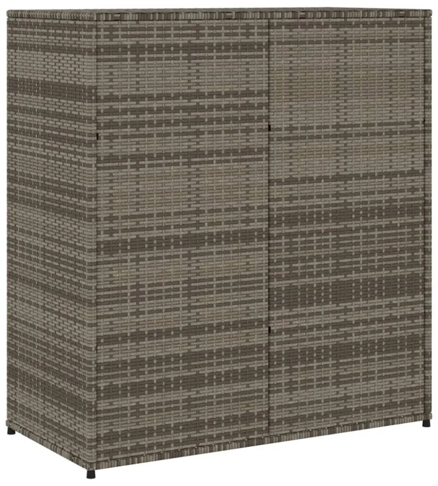szürke polyrattan kerti tárolószekrény 105 x 55 x 113 cm