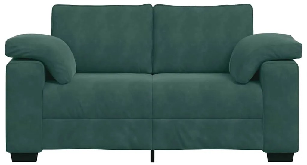 sötétzöld bársony loveseat kanapé 120 cm