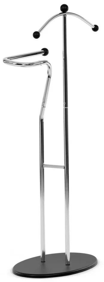 Němý sluha, výška 110 cm, masiv kaučukovník, černé moření, kov chrom