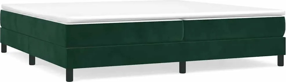 vidaXL sötétzöld bársony rugós ágykeret 200x200 cm