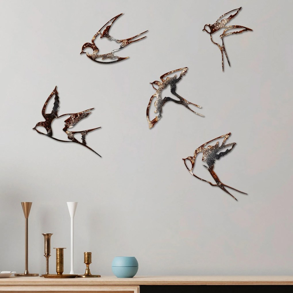 Fém fali dekoráció, Birds-2