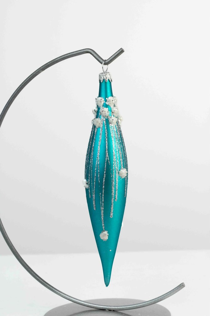 Jégcsap karácsonyfadísz üvegből Tengeri