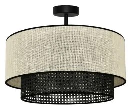 Duolla - Felületre szerelhető csillár RATTAN YUTE 1xE27/15W/230V átm. 45 cm krémes/fekete