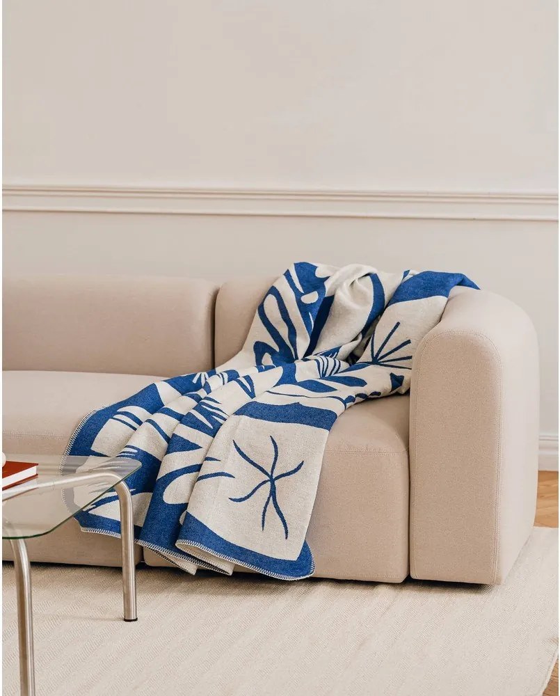 Kék takaró 165x200 cm Lino – noo.ma