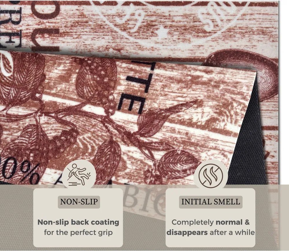 Delicious Coffee barna konyhai futószőnyeg, 67 x 180 cm - Hanse Home