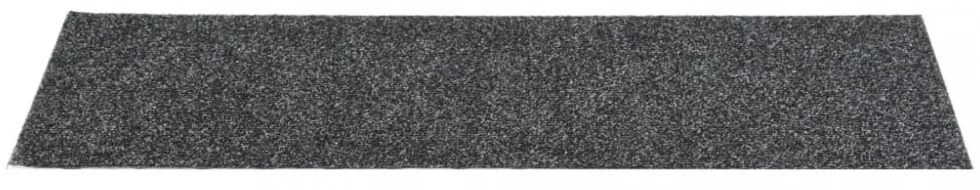 15 db szürke négyszögletes öntapadó lépcsőszőnyeg 76x20cm
