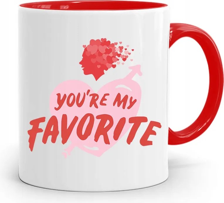 Piros Bögre Lányoknak You're My Favorite nyomott mintával