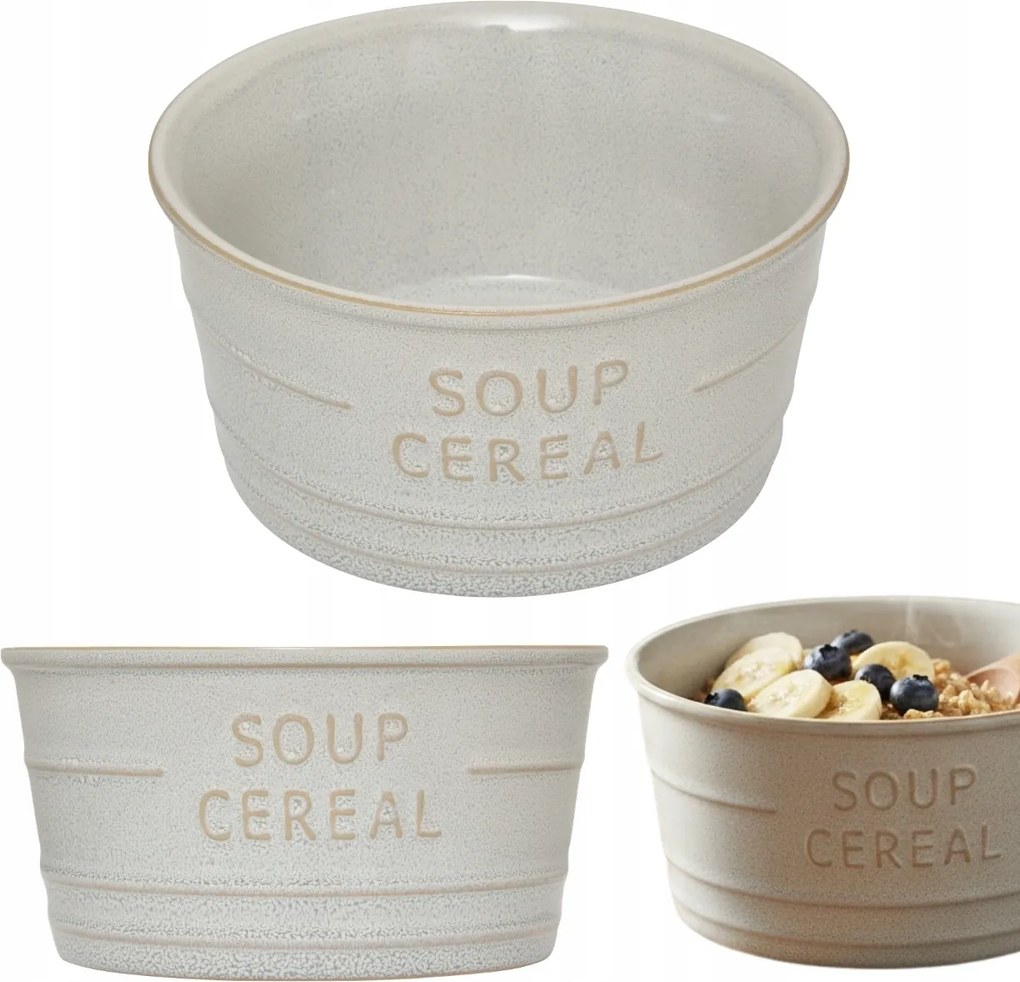 Tál 500 ml Fehér leves saláta étkészlet boho kerámia tál