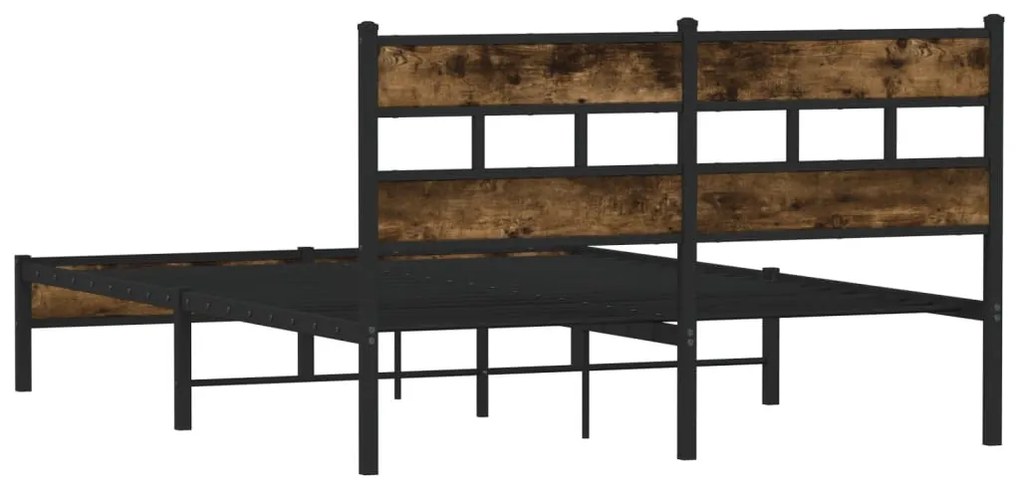 sonoma tölgy színű fejtámlás ágykeret matrac nélkül 140x190 cm