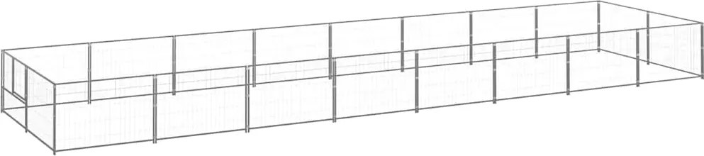 vidaXL ezüstszínű acél kutyakennel 16 m²