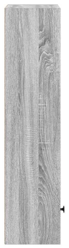 szürke sonoma színű szerelt fa könyvespolc 31x24x102 cm