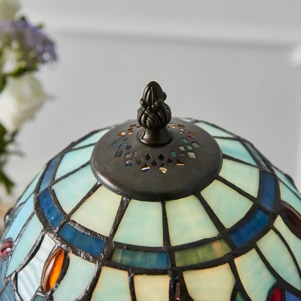 Endon 64088 - Tiffany DRAGONFLY asztali lámpa 1xE14/40W/230V, átm. 20 cm