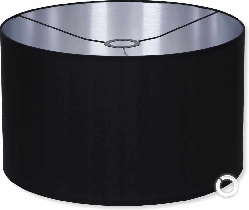 Fekete Ezüst lámpabúra 40 25 cm E27/E14 lámpához