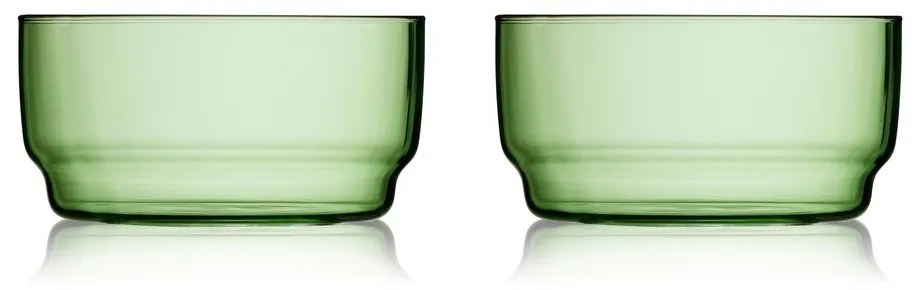 Zöld üveg tálka szett 2 db-os 500 ml Torino – Lyngby Glas