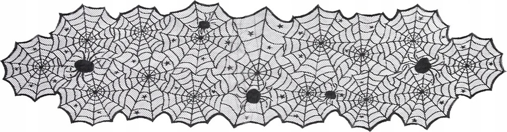 Halloween Pókhálós Csipke Futófelület 45cm/183cm Fekete
