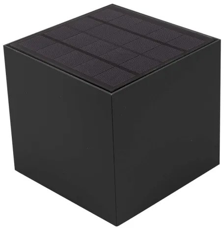 LED napelemes fali lámpa érzékelővel LED/9W/5V IP65 2600 mAh antracit