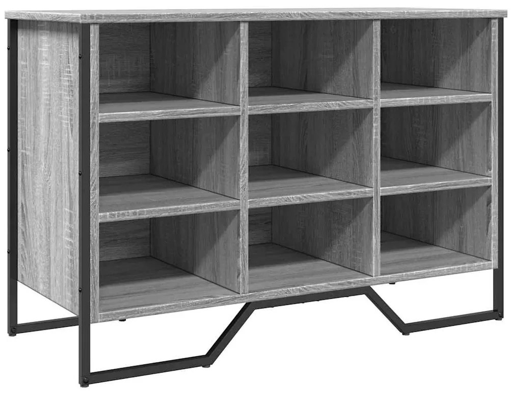 szürke sonoma színű szerelt fa cipőszekrény 90 x 38 x 61,5 cm