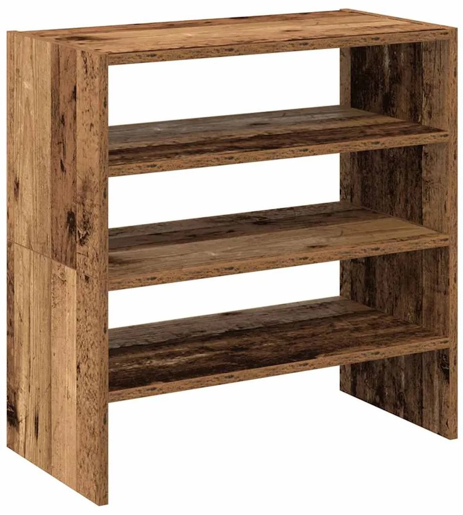 2 db antik fa színű cipőtartó állvány halmozható 60x30x30,5 cm