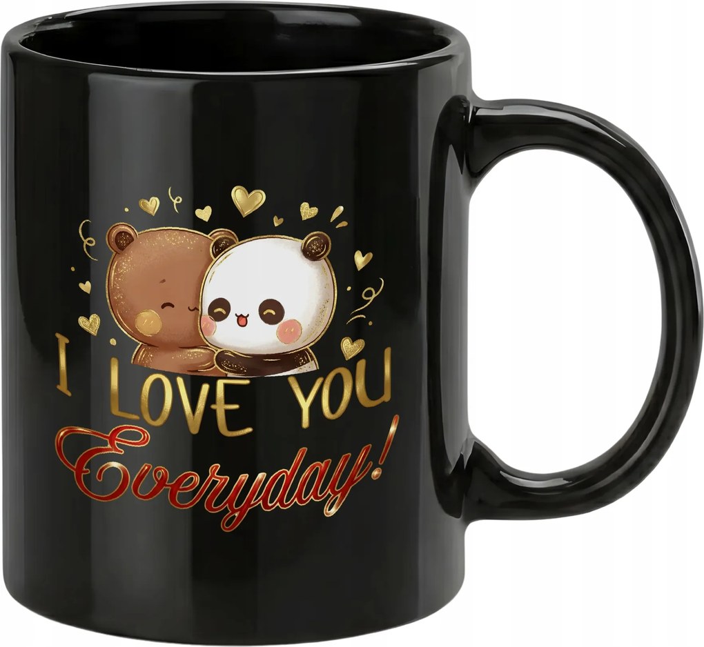 Elegáns bögre I Love you Everyday aranyos macik Nőnapi ajándék