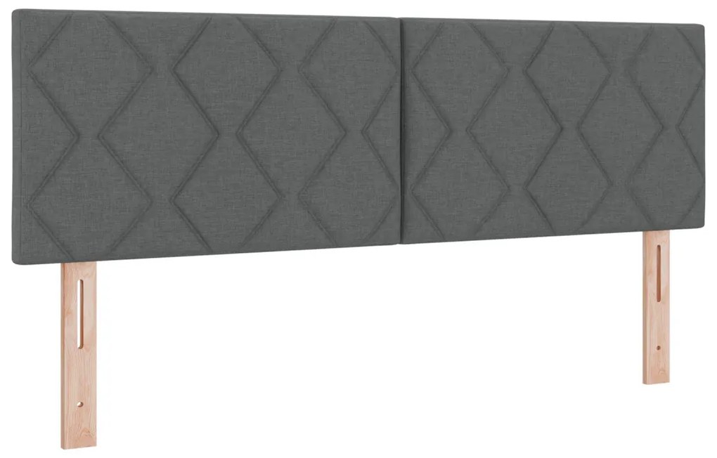 Boxspring Ágy Matracokkal Sötétszürke 160x200 cm Szövet