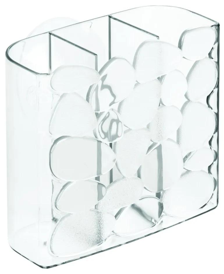Pebblz átlátszó öntapadós fogkefetartó, 11 x 6 cm - iDesign