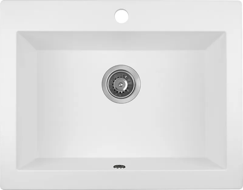 Laveo Komodo, 1 kamrás gránit mosogató 635x490x221 mm, fehér, LAV-SBK_610T