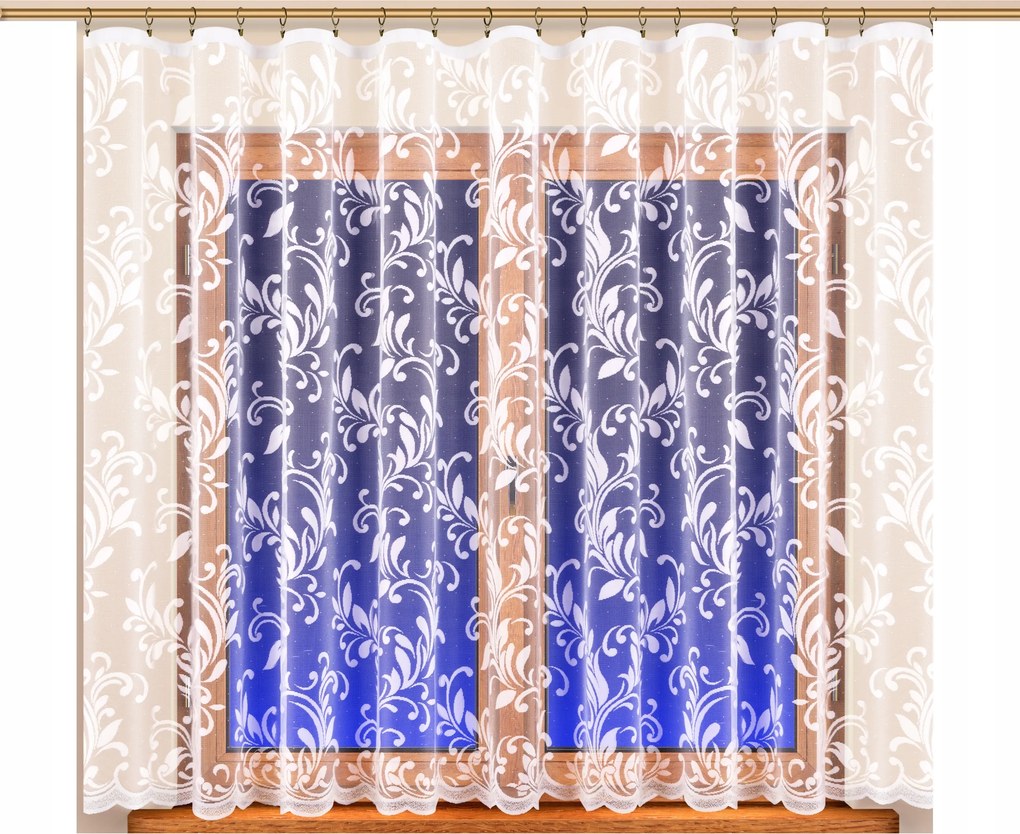 Mg Függöny 14501 Fehér 350X150 készre szerelve, lengyel szalaggal