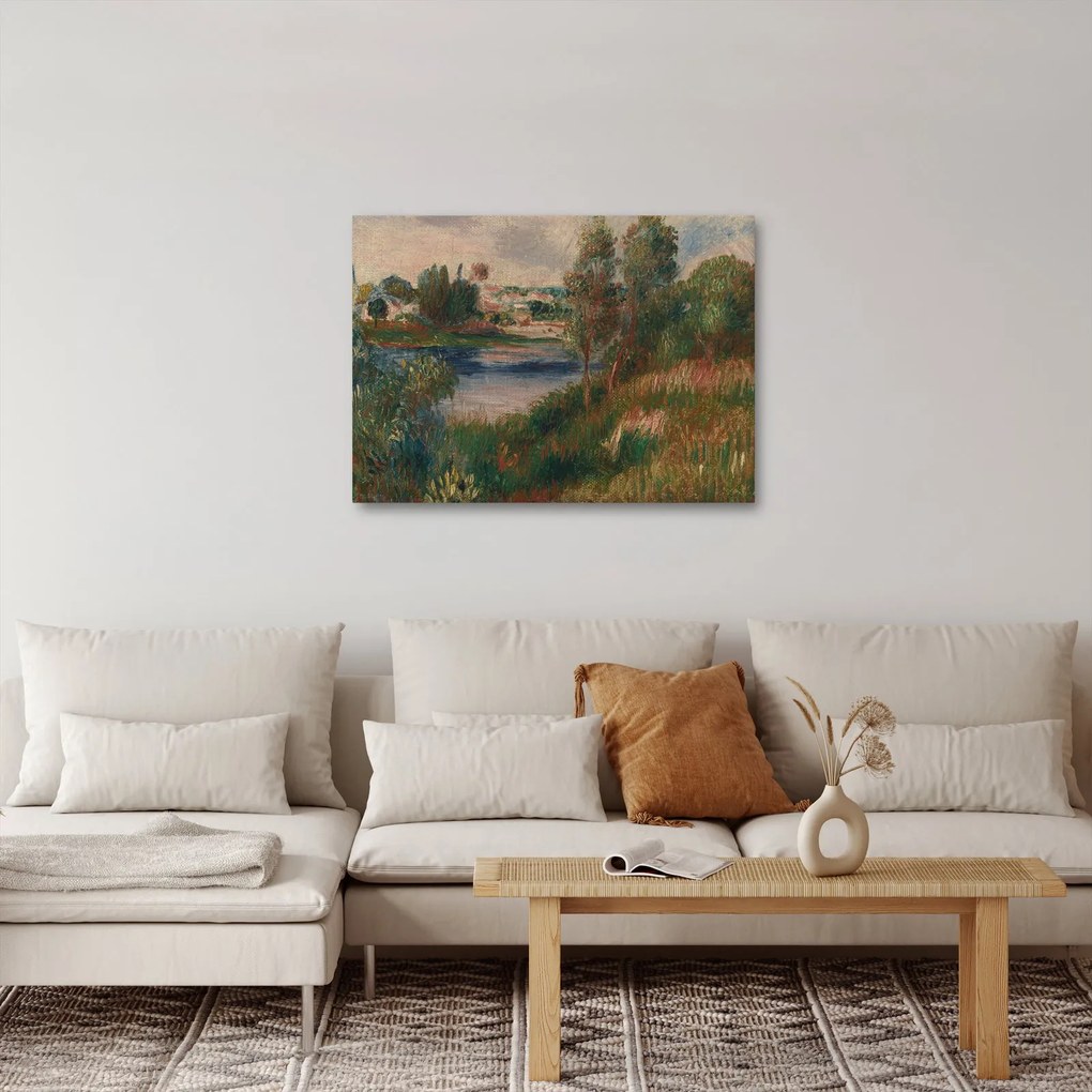 Kép - Auguste Renoir, Landscape at Vetheuil, reprodukciók (70x50 cm)