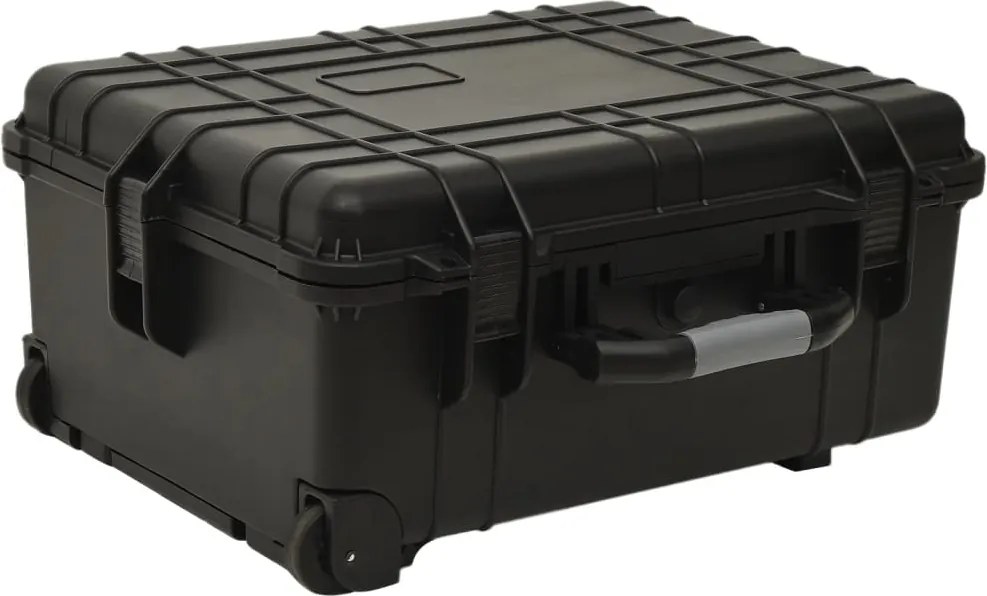 vidaXL fekete PP kerekes repülős tok 58 x 45 x 27 cm