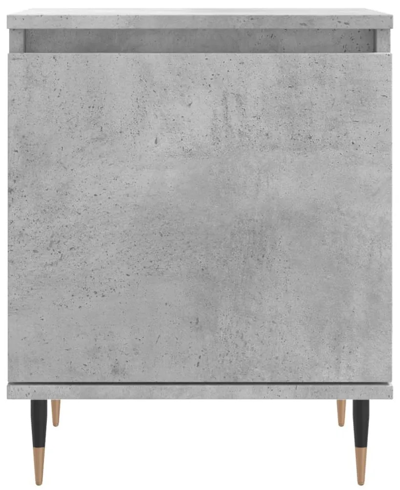 2 db betonszürke szerelt fa éjjeliszekrény 40x30x50 cm