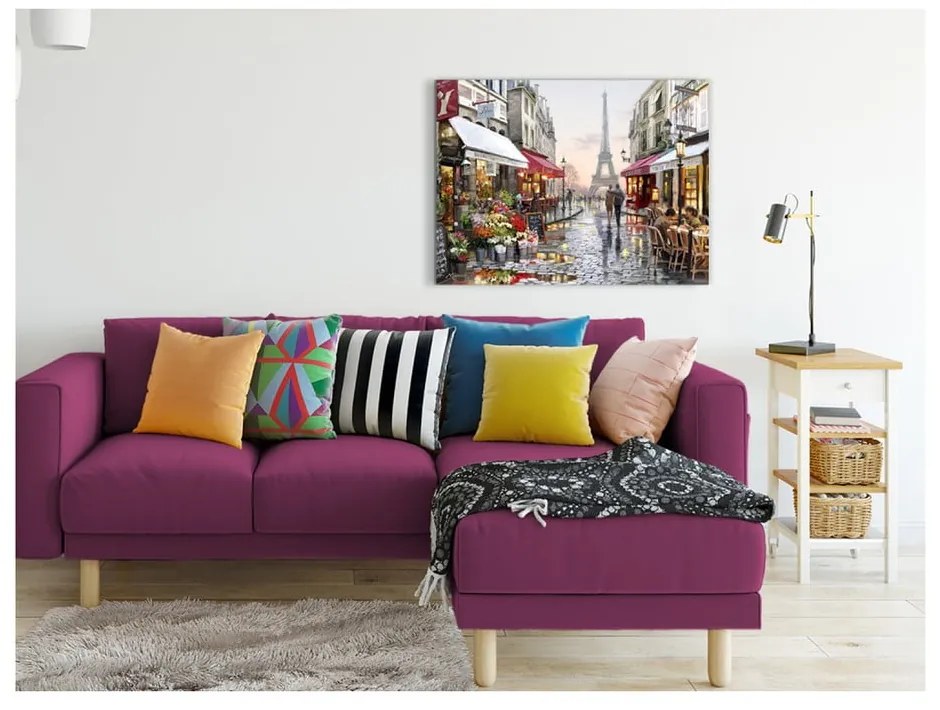 Canvas Watercolor Paris fali kép, 60 x 80 cm - Styler