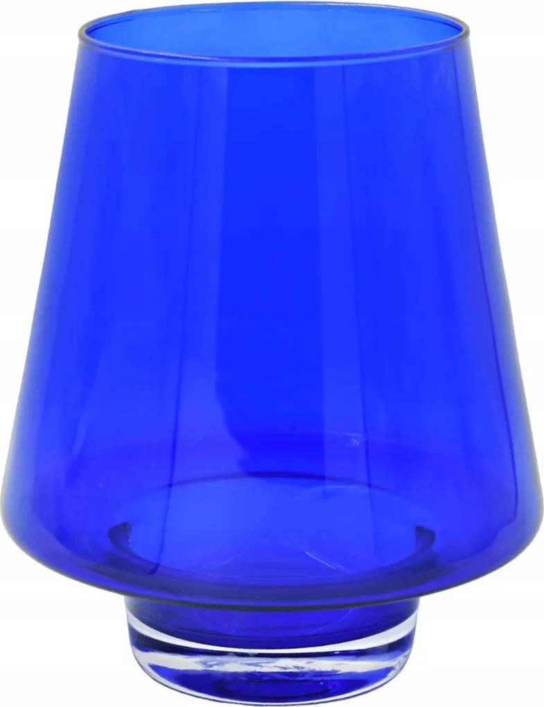 Modern üveg virág dekorációs váza Kofi kobalt 22 cm ajándék