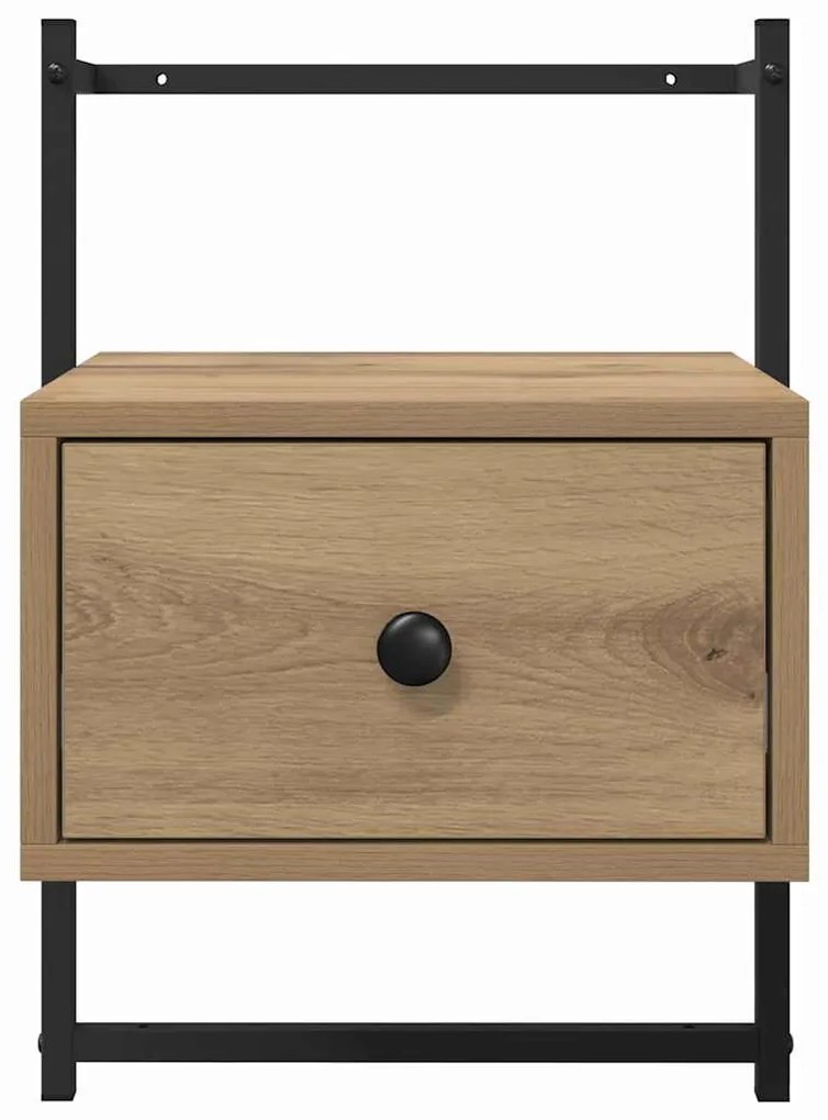 vidaXL Éjjeliszekrény fiókkal Artisan tölgy 35 x 30 x 51 cm Faanyag