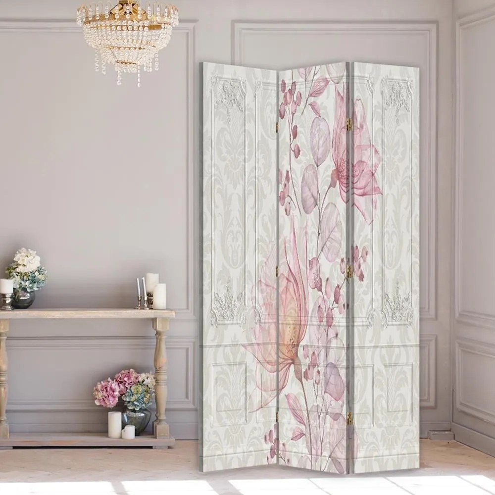 Gario Paraván Barokk virágok Méret: 180 x 170 cm, Kivitelezés: Klasszikus paraván