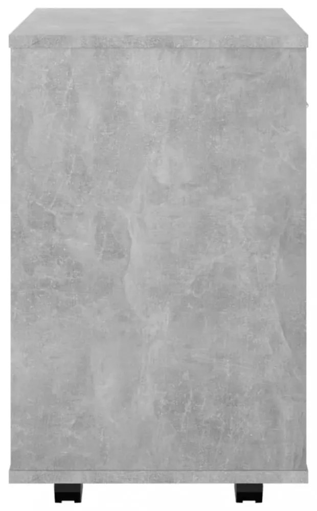betonszürke szerelt fa kerekes szekrény 46x36x59 cm