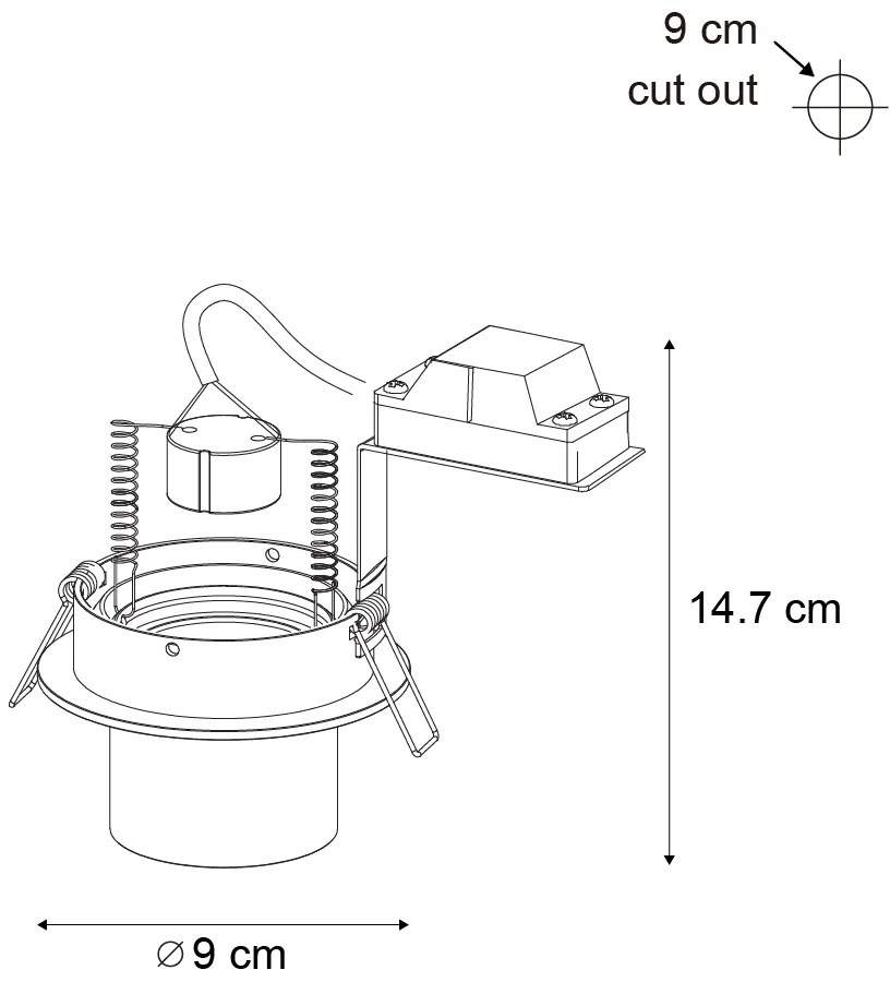6 darabos modern, süllyesztett spotlámpa készlet, fegyverszürke, GU10 50mm, kerek, dönthető - Installa