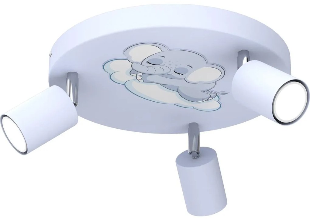 Gyerek spotlámpa FUN 3xGU10/8W/230V kék/elefánt