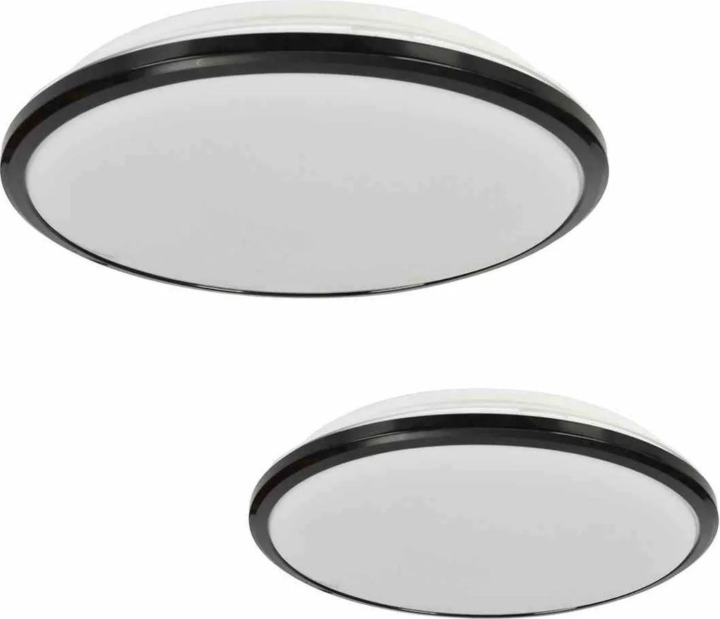Led Plafon Fürdőszobai Plafon Terma Black 18W Led IP44 Ø280 mm